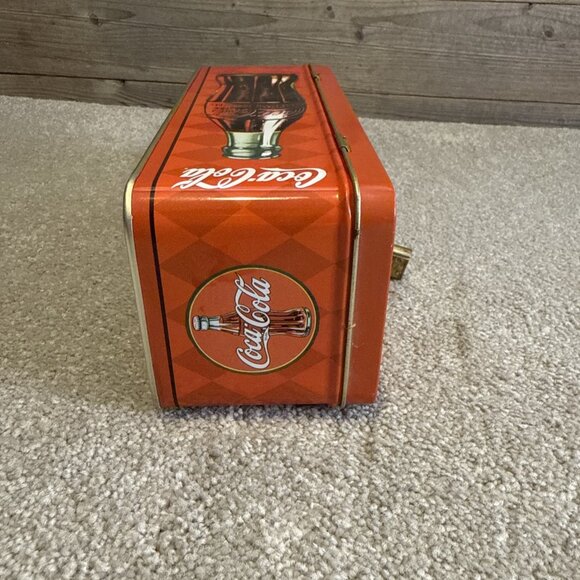 Vntg Coca Cola "1886" School Gym Locker Tin With Lock And Two Keys Unique Print - Picture 6 of 9